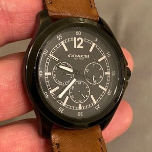 Men’s Coach watch, brown leather